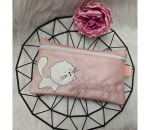 Stickserie ITH - Katzenwäsche Tasche & Abschmink Pad & Waschlappen